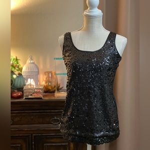 Express black sequin top